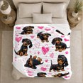 thumbnail image 5 of Adorable Dachshund Dog Hearts, Playful Pet Portrait Pattern, Warm Flannel Blanket for Living Room and Bedroom, Dog Lovers Just Because Gift, Pet Lover Home Decor, 5 of 9