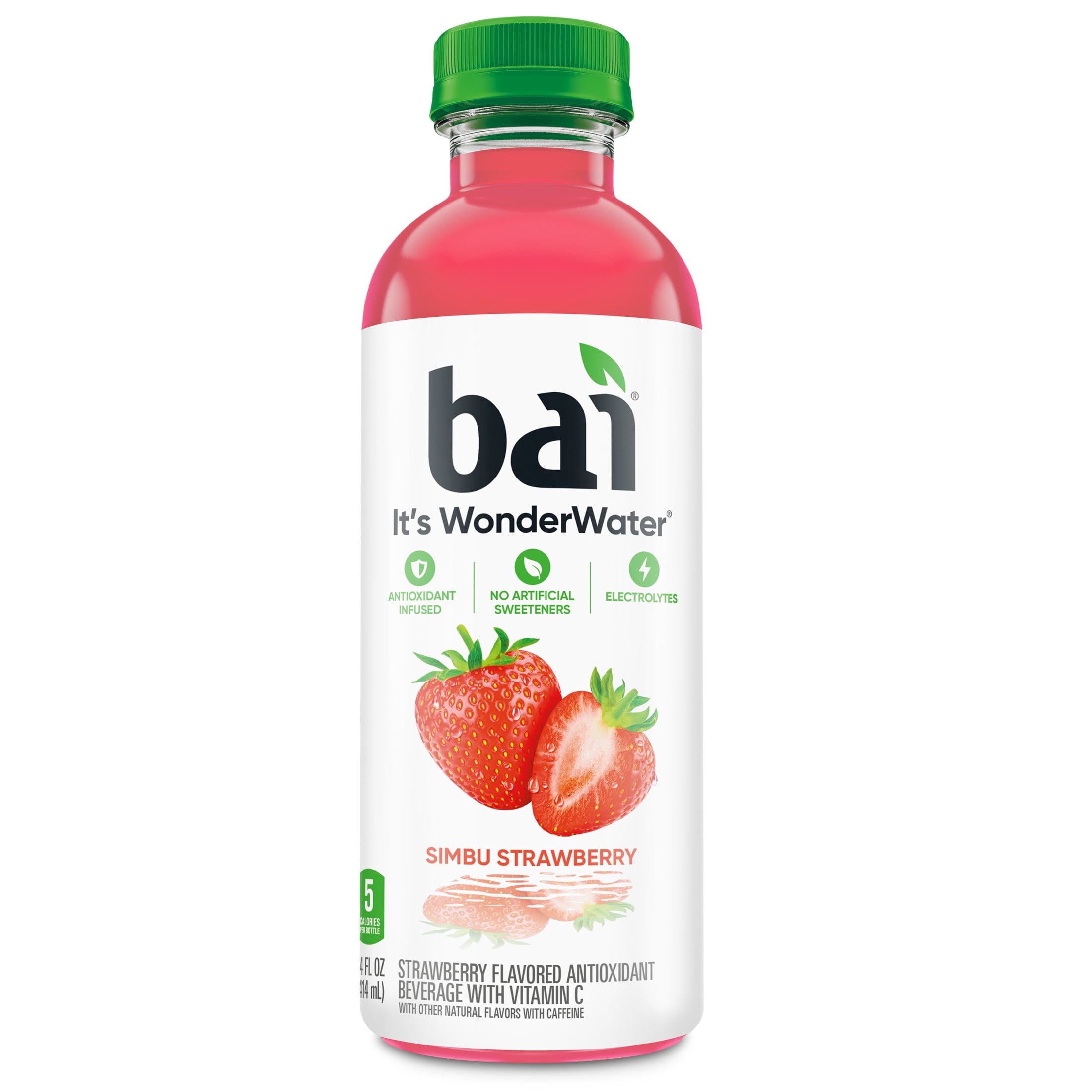 Bai Simbu Strawberry Antioxidant Infused Water Beverage, 14 fl oz, 6 Pack Bottles