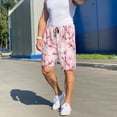 thumbnail image 5 of Mens Pajama Shorts, Romantic berry Blossom pink Sleep Shorts Men Pajama Bottoms Lounge PJ Shorts with Pockets, 5 of 6