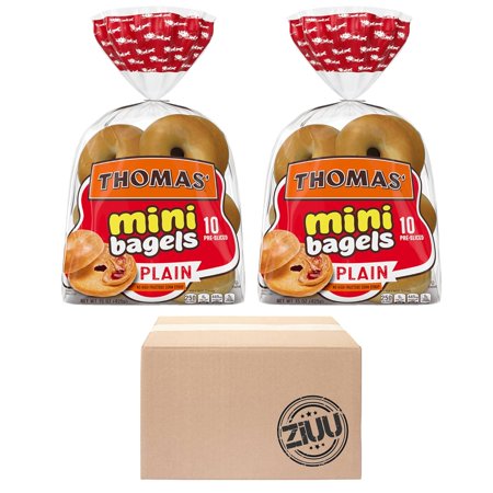 Bagels 10 Pre-Slice Plain Bagel Bread 15oz Two (2) Pack Package by . Include One Branded Sticker