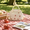 thumbnail image 4 of Uxgjfwu Cherry Print Insulated Lunch Bag, Cute Reusable Thermal Tote With Front Pocket, Leakproof Cooler Bag for Work, School, Picnic, and Outdoor Food Storage, 4 of 5