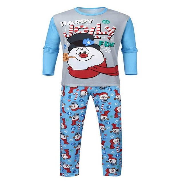 Ensemble de Pyjamas de Noël pour la Famille Manches Longues Vêtements Chauds