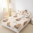 thumbnail image 3 of Erosebridal Funny Capybara Full Size Sheets For Capybara Lover,Orange Loves Pattern Bed Sheets For Kids Girls 4-Piece, 3 of 6