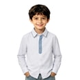 thumbnail image 4 of Fozruso Boys Long Sleeve Dress Shirts Classic Collared Top School Uniform Shirts for Toddlers and Kids, 4 of 6