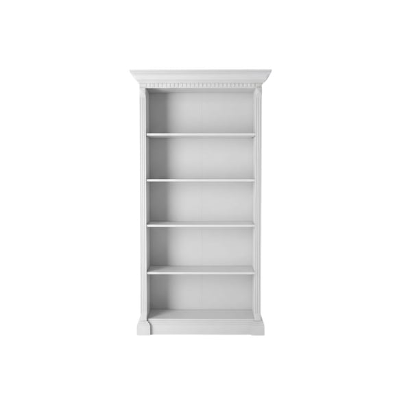White 5 Shelf Bookcase - Elegant Tall Bookshelf for Home and Office Use