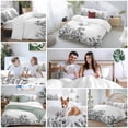 thumbnail image 6 of Wildflower Leaf Duvet Cover Set, Grey Floral Botanical White Watercolor Soft Duvet Cover Full Size Bedding Set 4 Pieces, 1 Quiltcover and 2 Pillowcases with Zipper, 1 Bed Sheet for All Seasons, 6 of 9