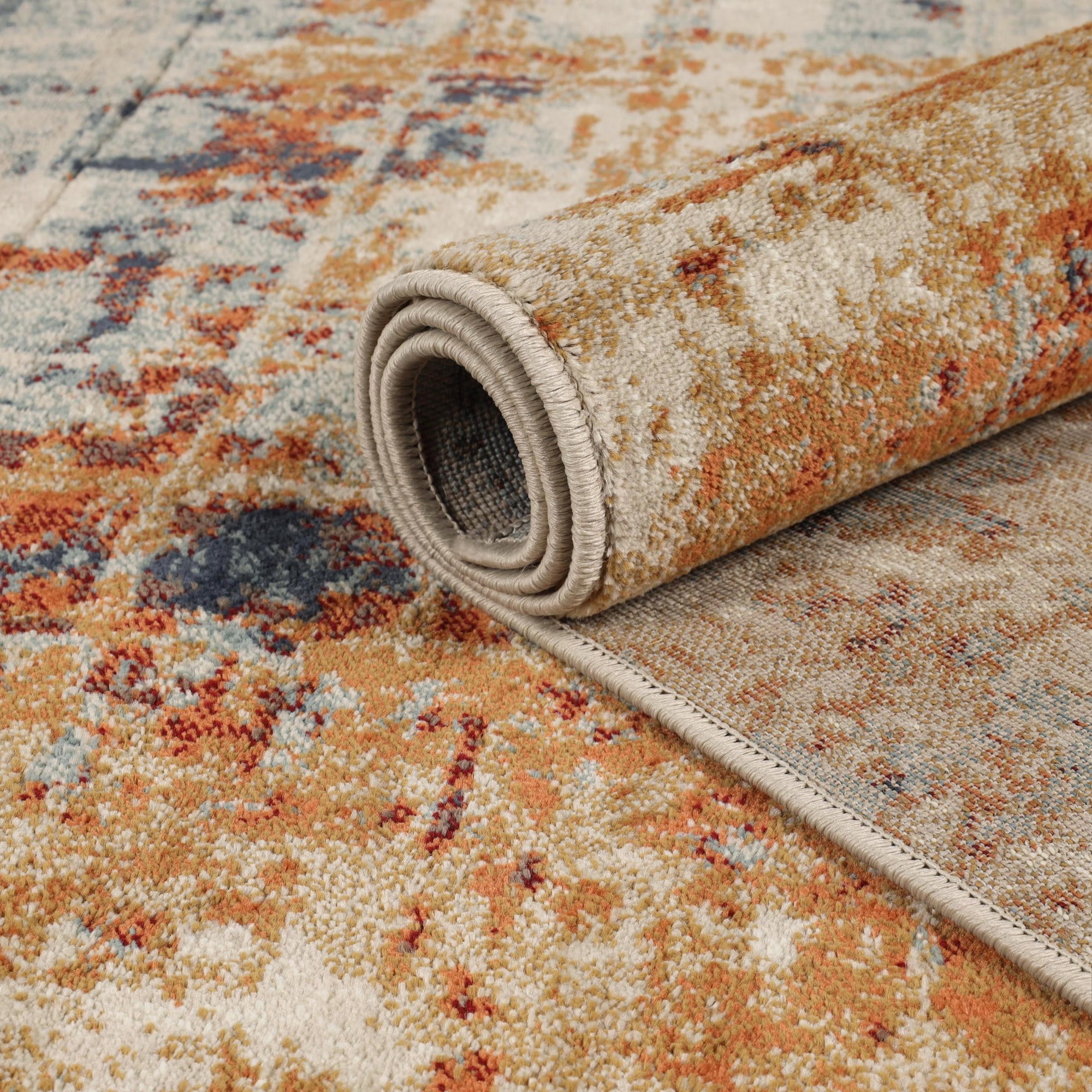 Superior Palani Washed Abstract Indoor Area Rug, 8' x 10', Cream/ Rust