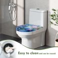 thumbnail image 4 of ZIATUBLES Dragonfly Hydrangea Print Washable Stretch Fabric Toilet Bowl Lid Cover with Elastic Edges Fits Round Oval Elongated Lids Bathroom Decor Accessories, 4 of 6