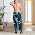 thumbnail image 6 of Lsque Lightning Print Men's Pajama Pants, Lounge Pant - Comfortable Home Wear,Elastic Waistband, Stylish Design-Small, 6 of 9