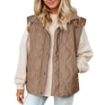 thumbnail image 4 of FUZHIQ Womens Puffer Vest Lightweight Stand Collar Sleeveless Cropped Quilted Jackets Button Fall Zip Up Coat Outerwear, 4 of 8