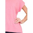thumbnail image 3 of Je Suis une Accro de la Mode Zenana T-Shirt à Col Rond à Manches Courtes Pliées (HFUSCHI, S), 3 of 3