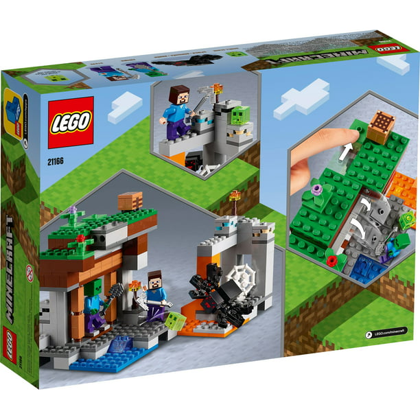 LEGO Minecraft The Abandoned Mine Building Toy, 21166 Zombie Cave with Slime, Steve & Spider Figures, Gift idea for Kids, Boys and Girls 7 plus - Walmart.com
