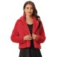 thumbnail image 1 of Chaqueta corta Allegra K Solapa de muesca Piel sintética Esponjosa Rojo S, 1 of 6