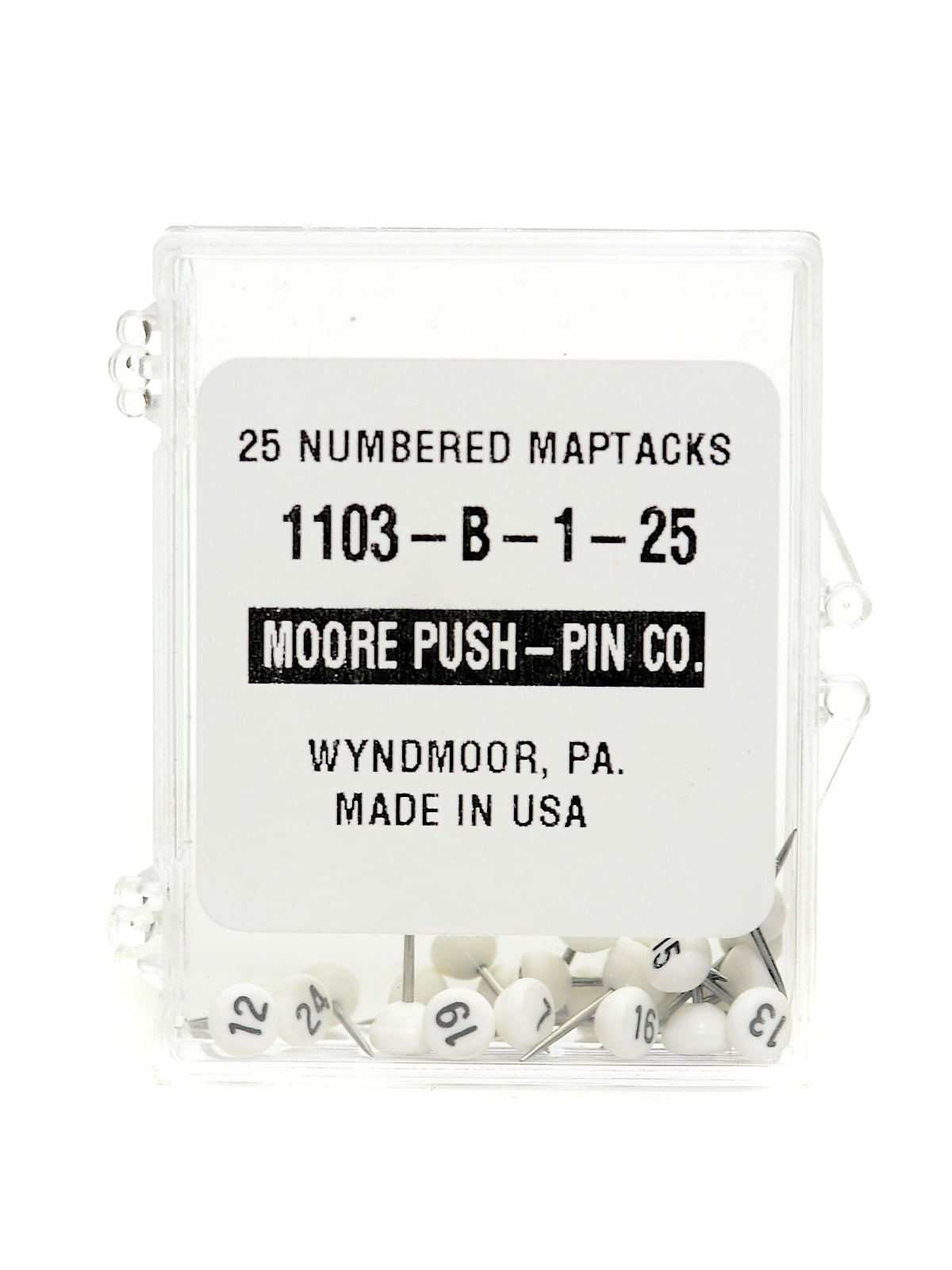 Numbered Map Tacks large, numbers 125 (pack of 3)