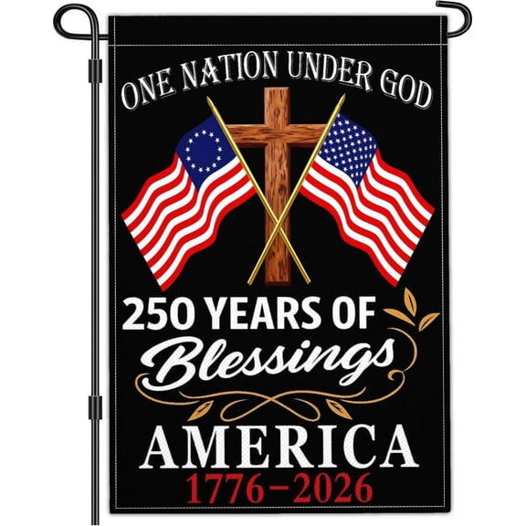 American Garden Flag 250th Anniversary USA Flag 12 x 18 Inch We the People 1776-2026 Commemorative Yard Banner Outdoor Decoration