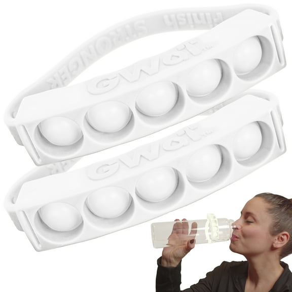 GWaT Hydration Tracker for Water Bottles, 2-Pack - Helps You Drink More in an Easy Way (Frost White)