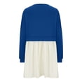 thumbnail image 4 of EGNMCR Robe Tunique à Manches Longues Surdimensionnée Sweatshirt Dress Automne Hiver Patchwork Color Block Col Rond Grande Taille Ourlet Froncé Robe Décontractée Tendance, 4 of 7