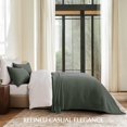 thumbnail image 5 of EVERGRACE Cotton Bedspread Full Queen Size, Ultra Soft Prewashed Pick Stitch Matelassé Coverlet, Lightweight Textured Oversized Queen Quilt Bedding Set for All Season, with 2 Shams, Olive Green, 5 of 8
