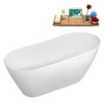 thumbnail image 5 of 59" Streamline B-500-229-PBR Soaking Glossy White Freestanding Tub and Tray With Internal Drain in Polished Brass, 5 of 15