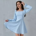 thumbnail image 5 of Square Neck Puff Sleeve High Waist A Pendulum Dress 2024 Spring/Summer, 5 of 5