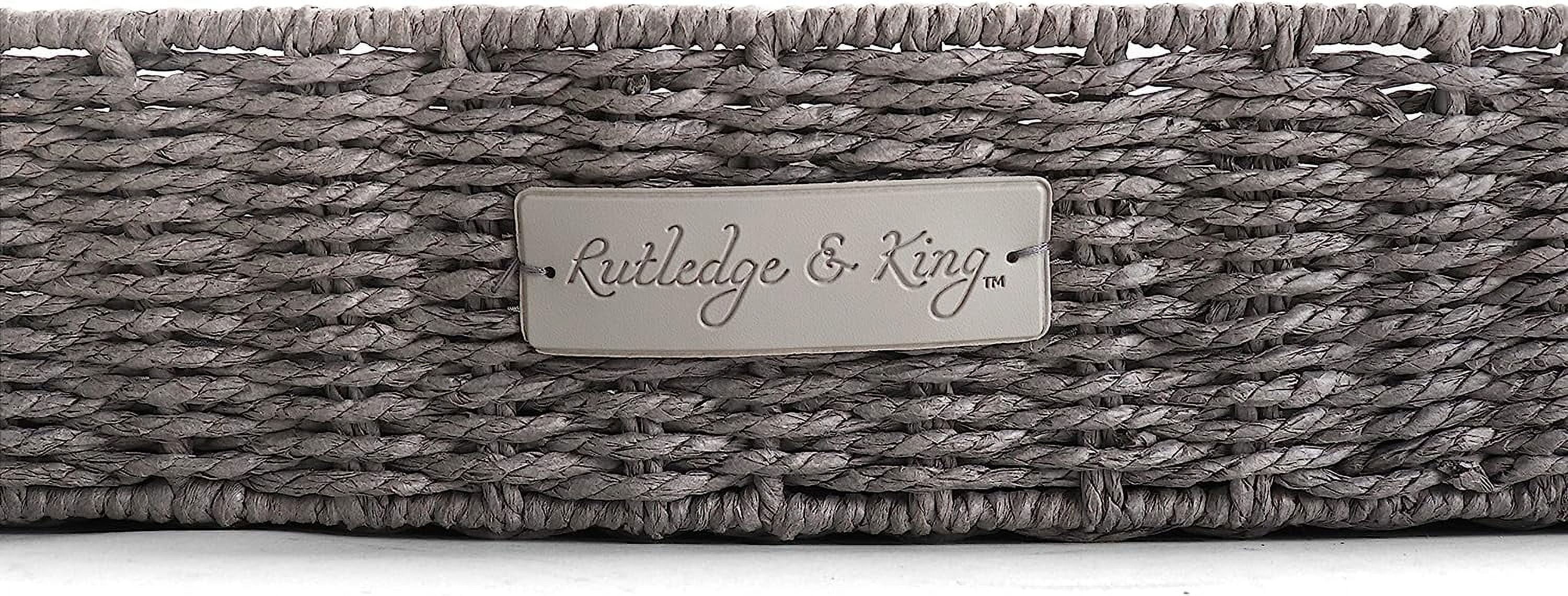 Rutledge & King Rattan Dog Bed with Cushion, Grey