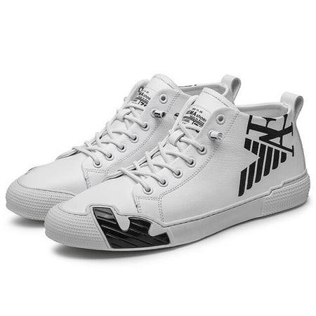 

Topvivi men shoes leather luxury brand 2021 Fashion High top Sneakers Men Comfortable Sport Shoes men Vulcanize Shoes white