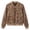 Khaki, variant on Zijinkuiwen Women Leopard Print Bomber Jacket Zip Up Long Sleeve Ribbed Cuffs Outerwear for Casual Daily Wear