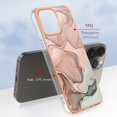thumbnail image 2 of ELEHOLD for iPhone 13 Pro 6.1 inch Marble Case, Clear Electroplated Frame Soft TPU Anti-Scratch Wear-Resistant Wireless Charging Slim Fit Transparent Case for iPhone 13 Pro, Rosegold, 2 of 5