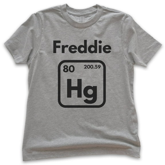Kids Freddie Hg Shirt, Youth Kids Boy Girl T-Shirt, Science Shirt, Music Rock 'n Roll Shirt, Mercury Shirt, Dark Heather Gray, Medium