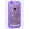 thumbnail image 3 of for iPhone 6S Case,iPhone 6 Case 4.7",Curly Wavy Design Transparent Bling Glitter Star Shiny Case Cute Clear Transparent Full Protection Soft TPU Shockproof Phone Cover for Women Girls,Purple, 3 of 14
