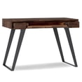 thumbnail image 4 of Lowry 44 inch Wide Solid Acacia Wood Modern Industrial Small Desk in Distressed Charcoal Brown, 4 of 11
