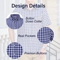 thumbnail image 4 of Mens Plaid Button Down Shirts Regular Fit Mens Short Sleeve Shirts Men Dress Shirt Oxford Collar Blue, 4 of 9