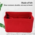 thumbnail image 3 of Felt Insert Make Up Bag Portable Multi-pockets Large Capacity Cosmetic Storage Organizer Inner Accessory for Home Bathroom 26x13x14cm, 3 of 9