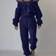 thumbnail image 2 of Conjunto de joggers de dos piezas con media cremallera para mujer: chándal de poliéster, cintura ajustable, conjunto para viajar/estar por casa, 2 of 5