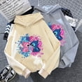thumbnail image 4 of Sudaderas con capucha de punto de Disney para mujer, jerséis Harajuku, Tops informales Kawaii bonitos, Sudadera con capucha con estampado de Ángel y cuello redondo, manga larga, 4 of 5