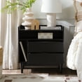 thumbnail image 6 of Walker Edison Mid-Century Modern 2-Drawer Wood Nightstand, Solid Black, 6 of 17
