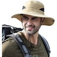 thumbnail image 1 of Sombrero para el sol para hombre, ala ancha, plegable, impermeable, protección UV, para montañismo, exterior, malla transpirable, para viajes, jardinería, pesca, correa ajustable, 1 of 5
