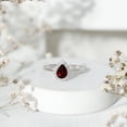 thumbnail image 5 of Rosec Jewels Garnet Teardrop Engagement Ring with Halo - 1 Carat - 5X7 mm Pear Shape - Natural Garnet Diamond Ring - AAA Grade, 18K White Gold, US 10.50, 5 of 8