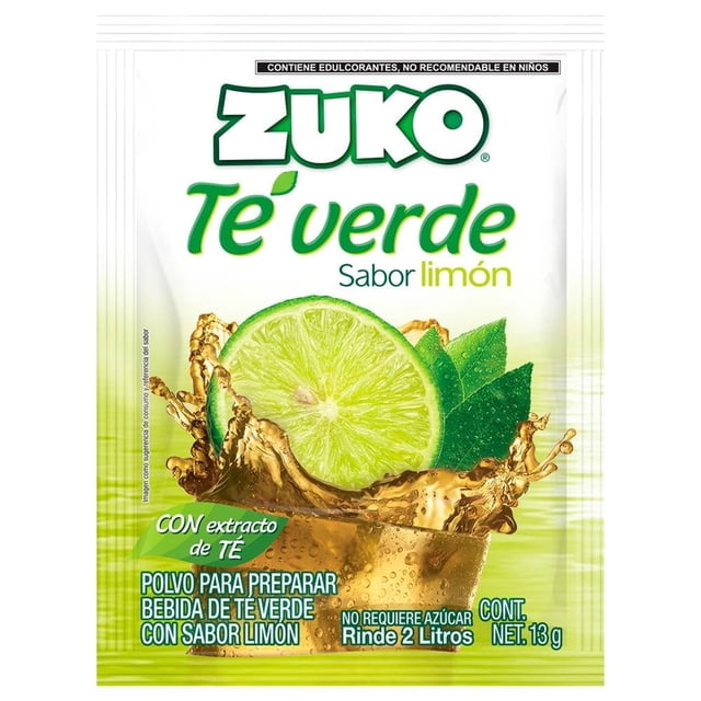 Bebida en polvo Zuko Té verde helado sabor limón 13 g