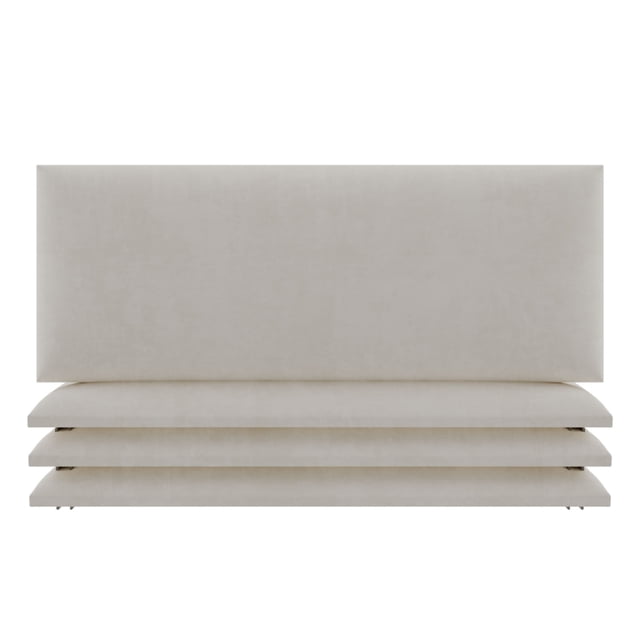 Vant Upholstered Wall Panels, Micro Suede Neutral Sand (4 Pack)