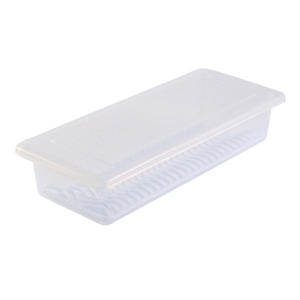 Contenedores Para Alimentos Caja Plástica Plana con Tapa para Cocina para Organizar el Frigorífico, Recipiente Transparente para Conservar Alimentos para Cocina, Frigorífico, Congelador
