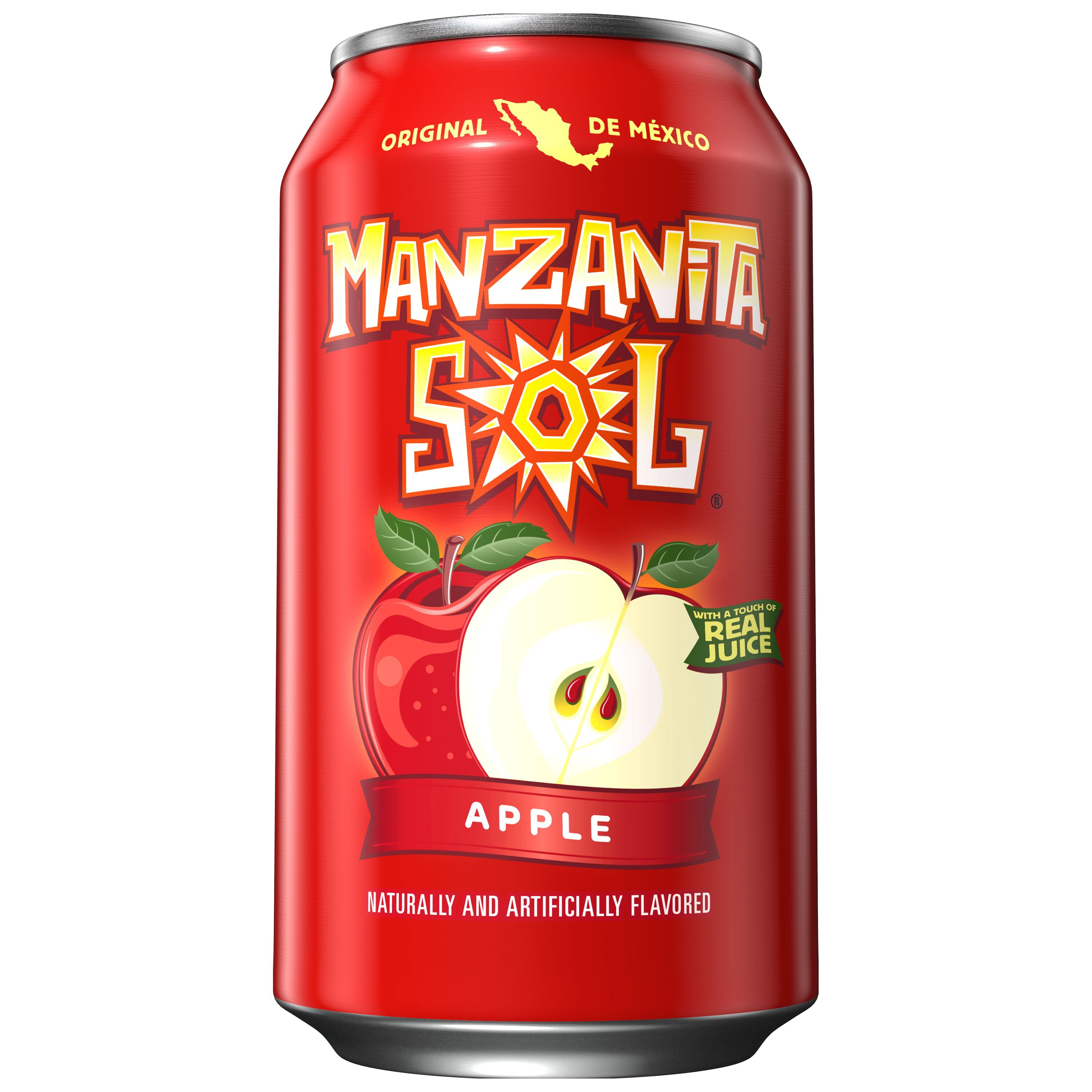 Manzanita Sol Apple Soda Pop, 12 fl oz, 4 Pack Cans
