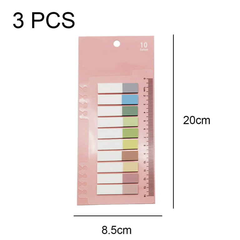 1000Pcs Transparent Sticky Notes, Clear Sticky Notes Long Page Markers  Sticky Index Tabs with Ruler, Neon Highlighter Tape Flags Book Tabs for