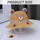 thumbnail image 2 of Gorro de pescador para bebé con circunferencia de la cabeza de 47-50cm, gorro de lavabo con oso de dibujos animados para hombre y mujer, bonito sombrero protector solar, color amarillo, 2 of 5