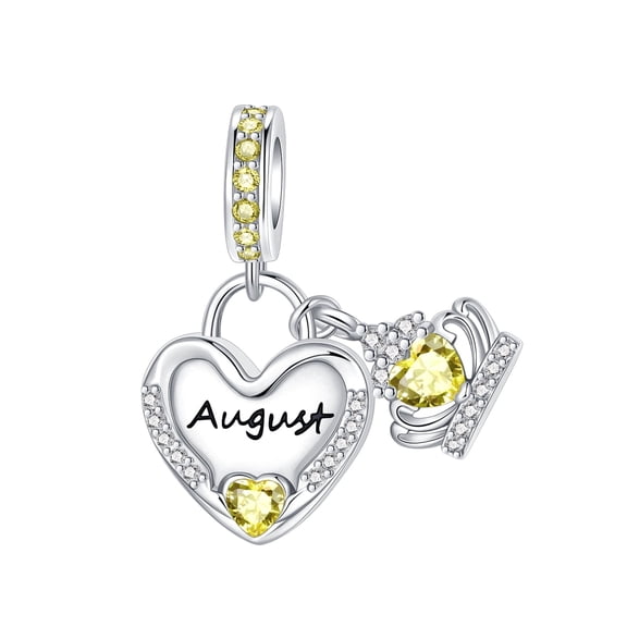 ARVALILS 925 Sterling Silver August Birthstone Charm, Birthday Pendant for Bracelets & Necklaces