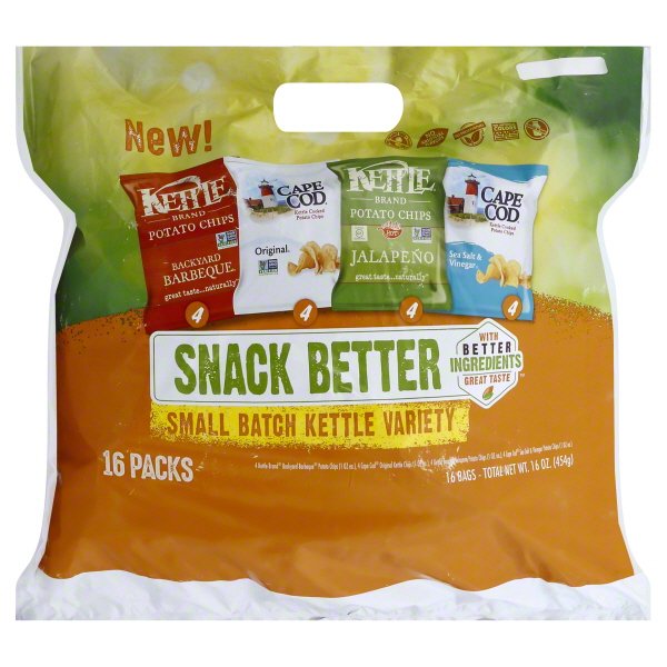 Snack Better Small Batch Kettle Chips Variety Packs, 16 Oz., 16 Count