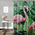 thumbnail image 2 of BCIIG Flamingos Tropical Leaves Chic Modern Bathroom Shower Curtain Set 69"x72, 2 of 7