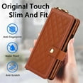 thumbnail image 6 of Dteck for Samsung Galaxy Z Fold 5 Wallet Case with S Pen Holder & Crossbody Lanyard Strap & Wrist Strip, Shockproof Stylish Protective Cover for Galaxy Z Fold 5,Brown, 6 of 9