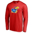 thumbnail image 2 of Men's Red Kansas Jayhawks Primary Logo Long Sleeve T-Shirt, 2 of 3