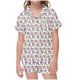 thumbnail image 1 of Odeerbi 2-12 Años Niños Niñas Pijama de Verano de Satén Con Solapa de Muesca Camisas de Manga Corta Pantalones Cortos Conjunto Suave Estampado Floral Ropa de Dormir, 1 of 6